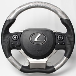 Real Steering Wheel Silver Carbon [glossy] (blue x silver euro stitch)